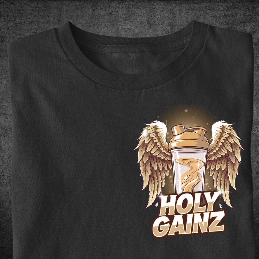 Holy Gainz - Premium shirt Unisex print op de voorkant