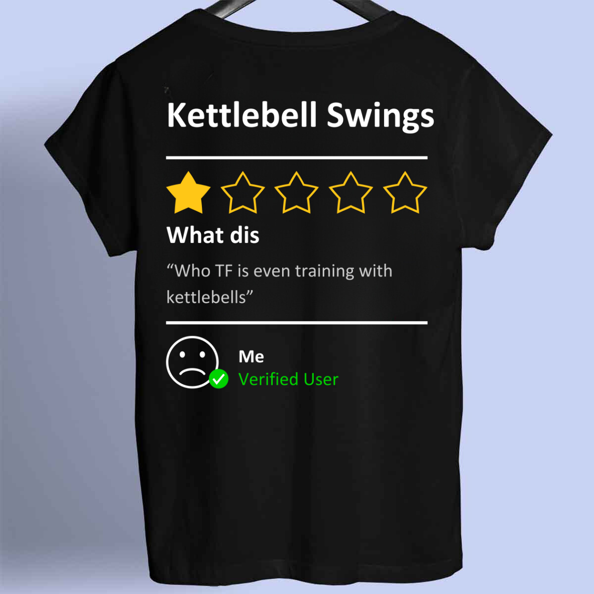 Kettlebell Swings Review - Premium shirt, unisex print op de voorkant