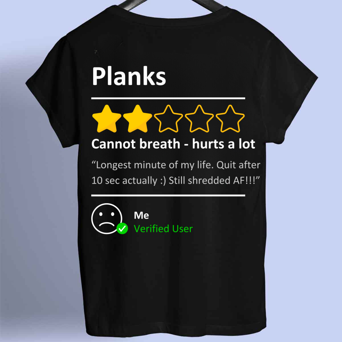 Planks Review - Premium shirt, unisex print op de voorkant