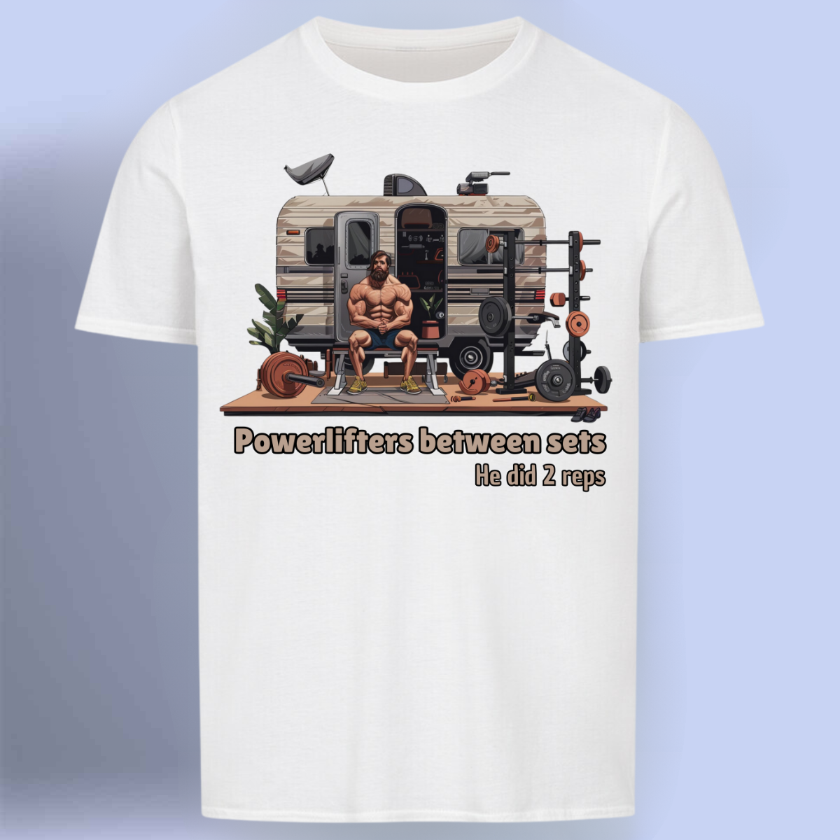 Powerlifter - Premium shirt Unisex print op de voorkant