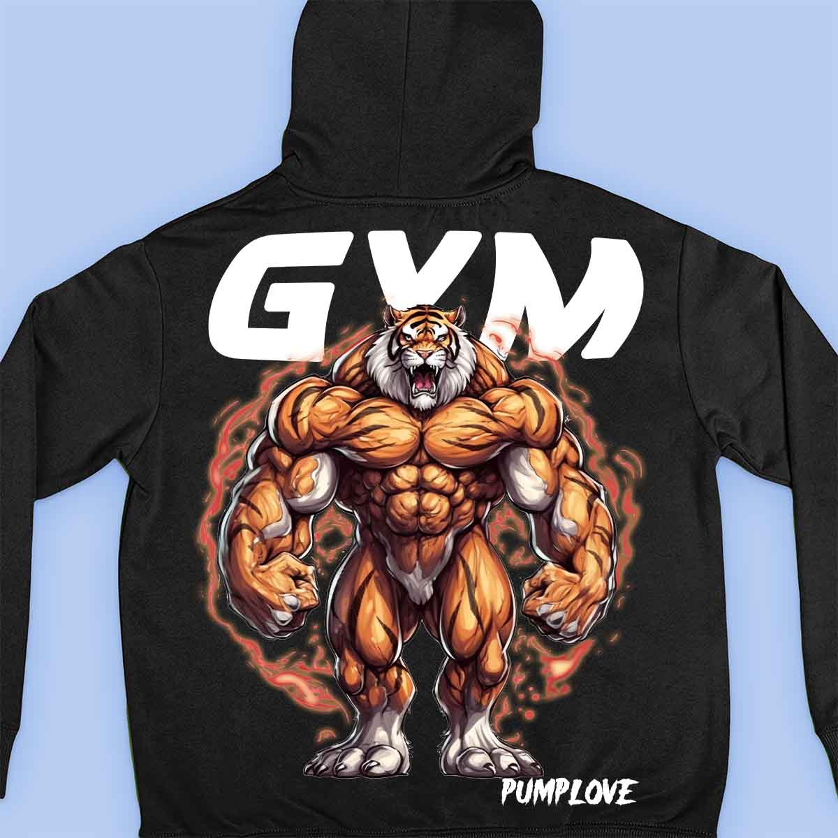 Gym Tiger - Sweat à capuche Premium Unisex Backprint