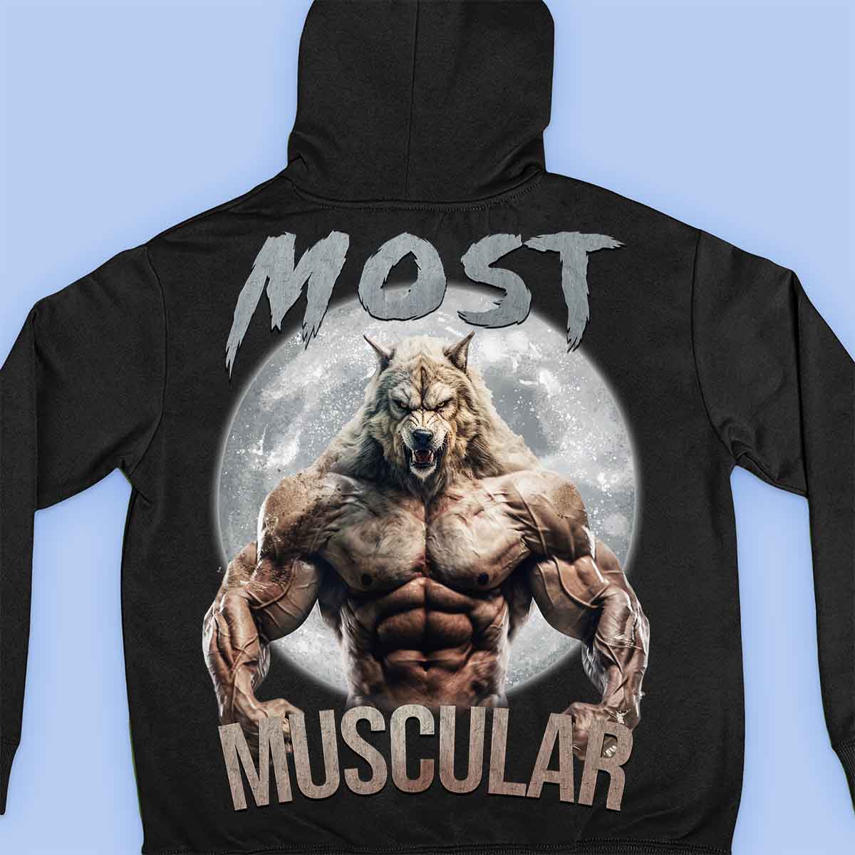 Meest gespierd - Premium hoodie, unisex-rugafdruk