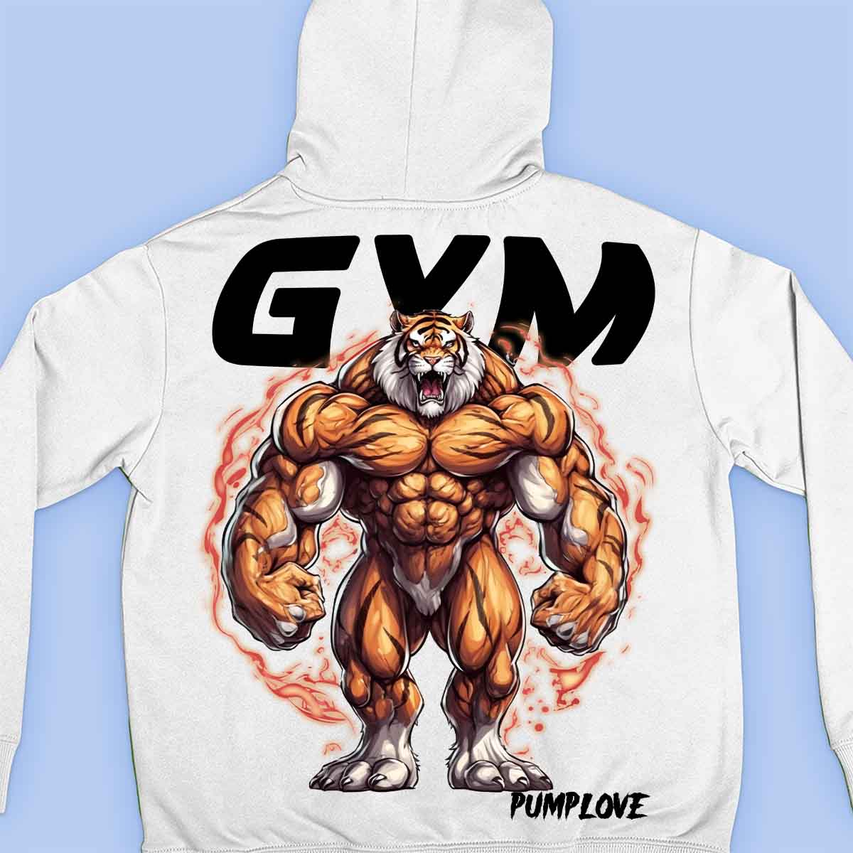 Gym Tiger - Sweat à capuche Premium Unisex Backprint