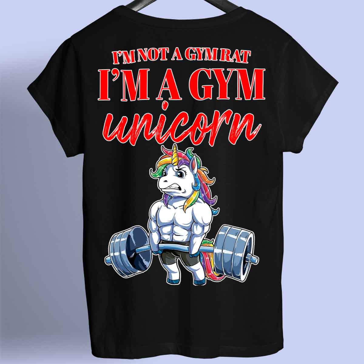 Gym Unicorn - Premium shirt, unisex-rugafdruk