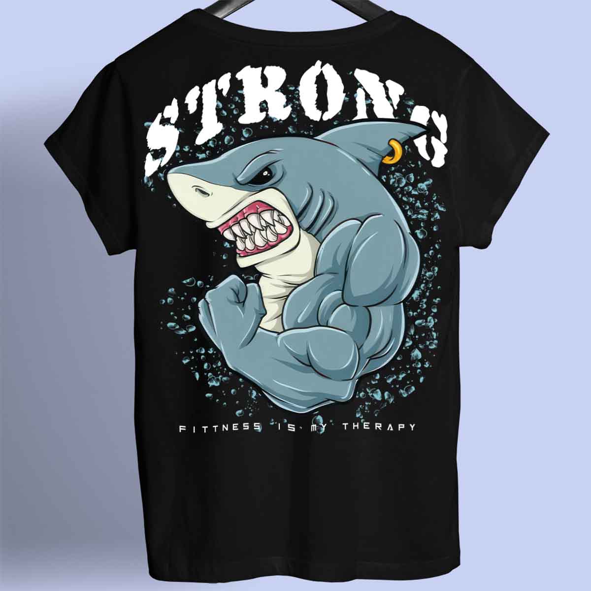 Strong Shark - Premium T-shirt, unisex-rugafdruk