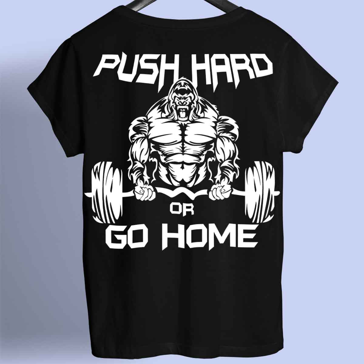 Push Hard - Premium shirt, unisex-rugafdruk