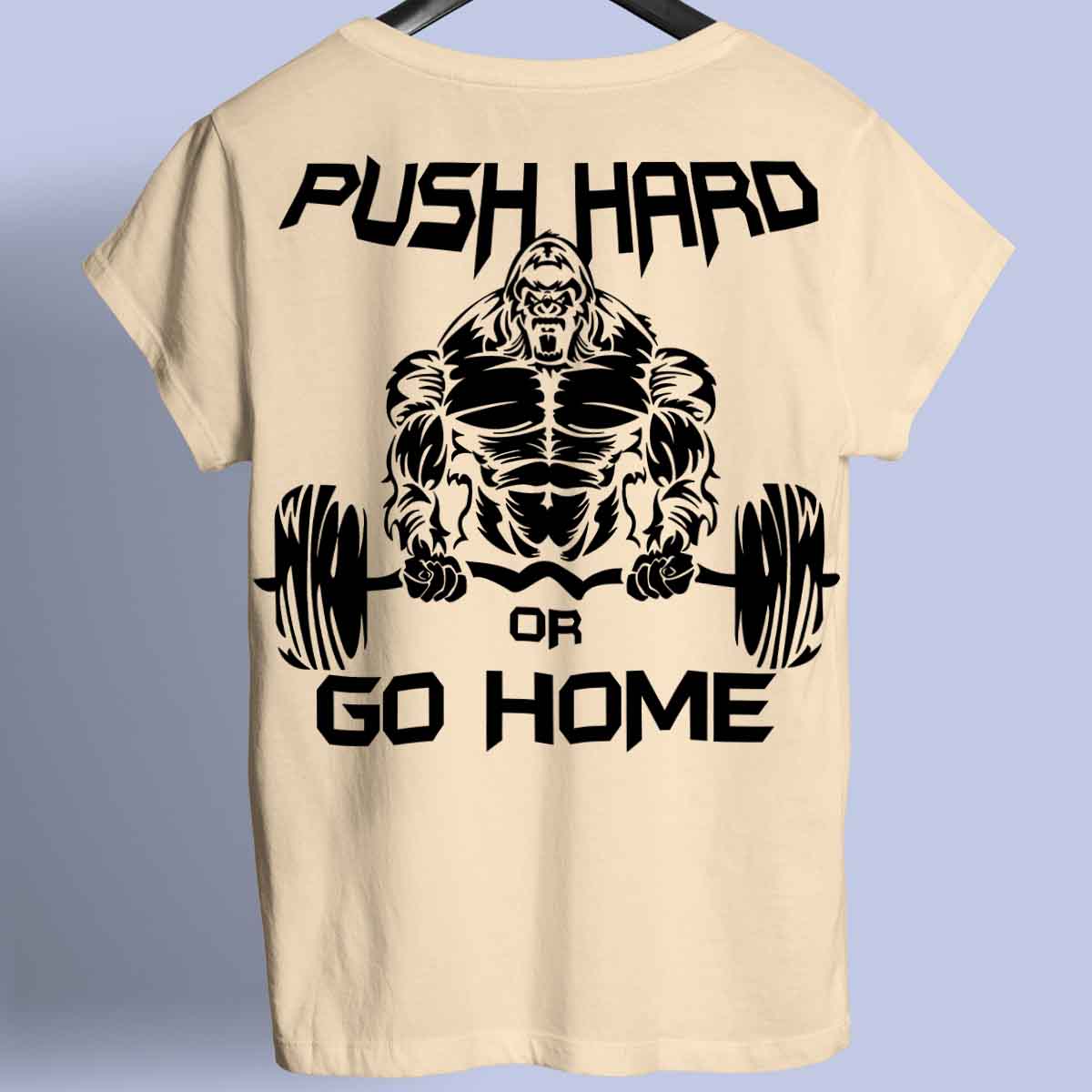 Push Hard - Premium shirt, unisex-rugafdruk