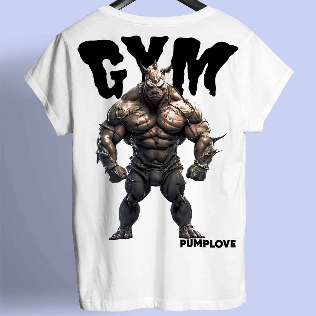 Gym Rhino - Premium shirt, unisex-rugafdruk