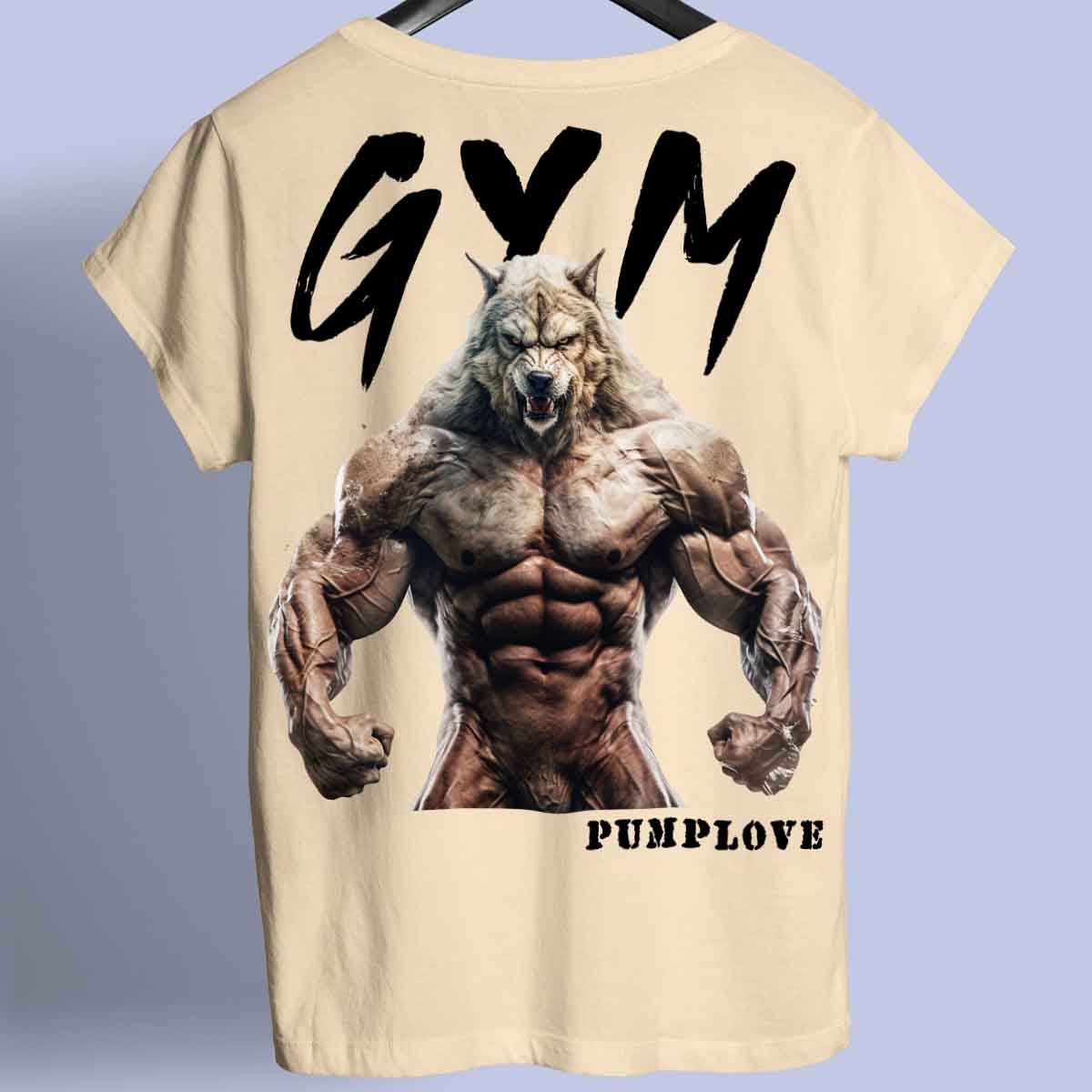 Gym Wolf - Premium shirt, unisex-rugafdruk