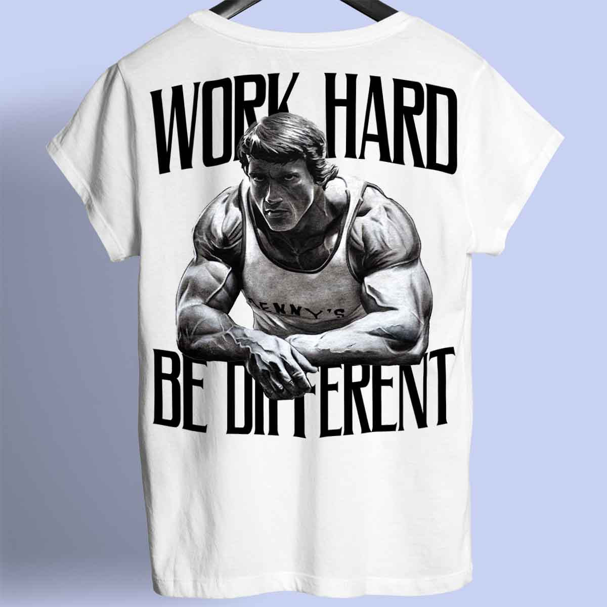 Werk hard - Premium shirt, unisex-rugafdruk