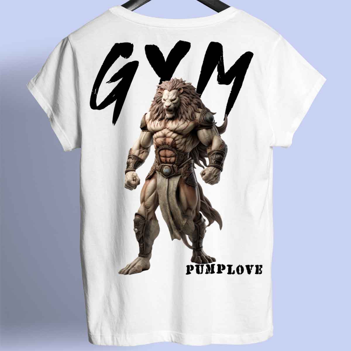 Gym Lion - Premium shirt, unisex-rugafdruk