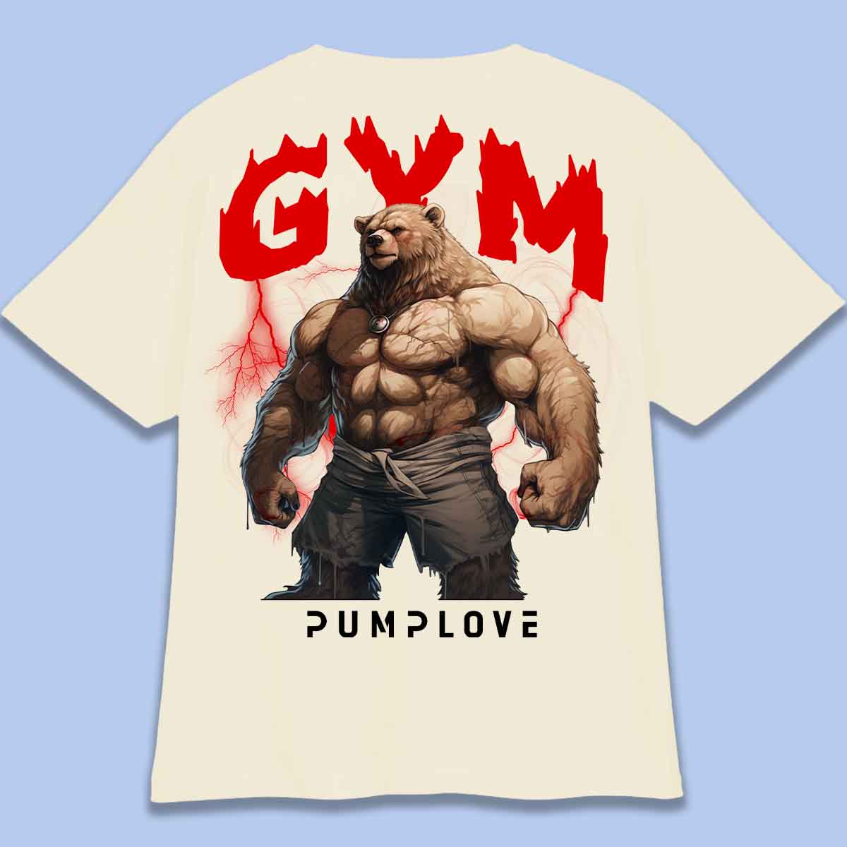 Gym Bear - T-shirt oversized unisex-rugafdruk