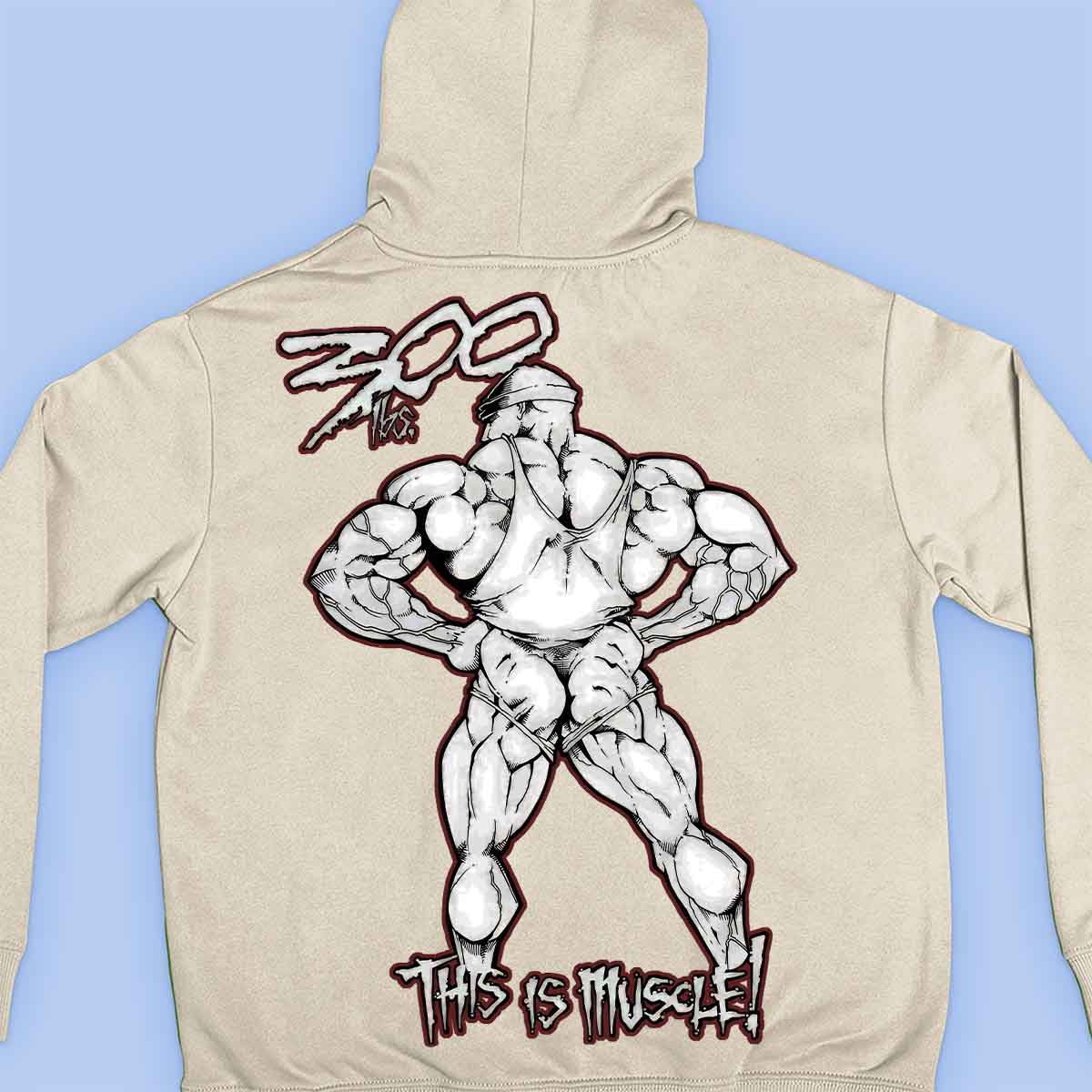 300lbs - Premium hoodie, unisex-rugafdruk